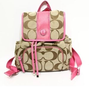 Coach Pink and Tan Backpack